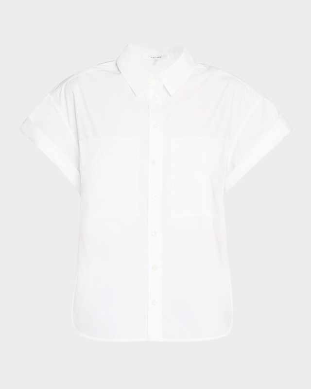 Short-Sleeve Cuffed Button-Front Shirt